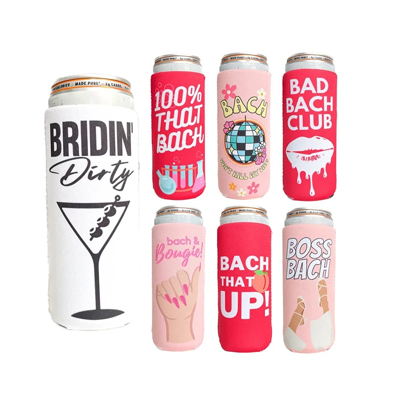Logo Printed Can Cooler Neoprene Neoprene Tube 375ML Beer Can Cooler Neoprene Stubby Holder