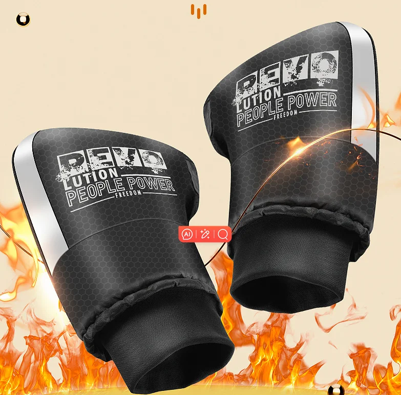 OEM LOGO Windshield-fleece-thickened cotton  motorcycle handlebar set Winter warm motorcycle bike gloves