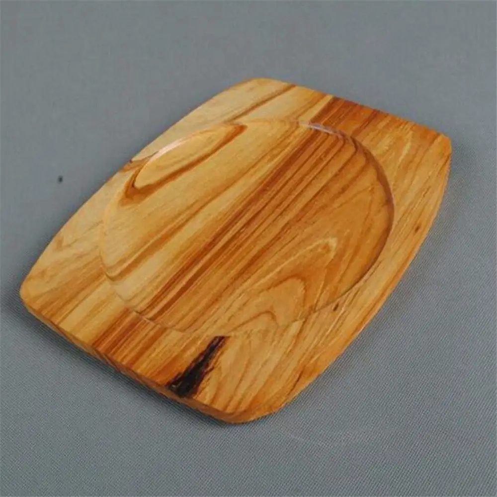 Cast iron frying pan with wooden board