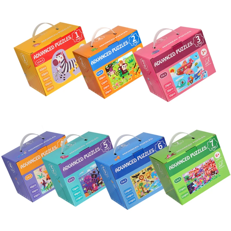 Детские продвинутые 3D Мультяшные деревянные головоломки игрушки разные темы и цифры для дошкольного образования