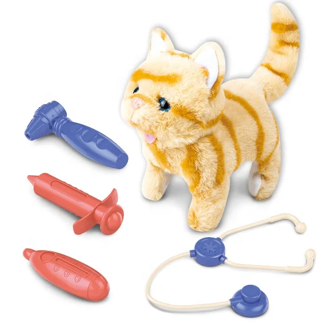 Stuffed animal toys electric pet  walking moving with sounds for plush dog toys kid pet shop care set