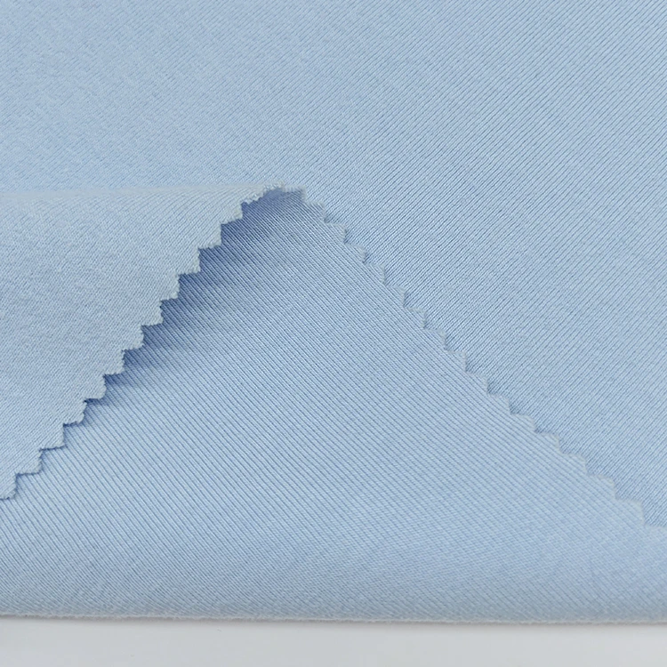 100% Organic Cotton CVC Recycled Poly Span 1x1 Rib Fabric Supplier For Garments