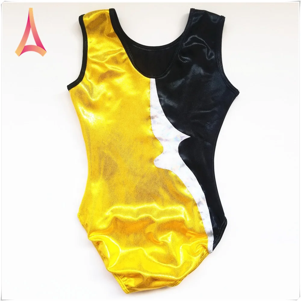 Two-tone Spandex Foil gymnastics team leotard for training leotard adult