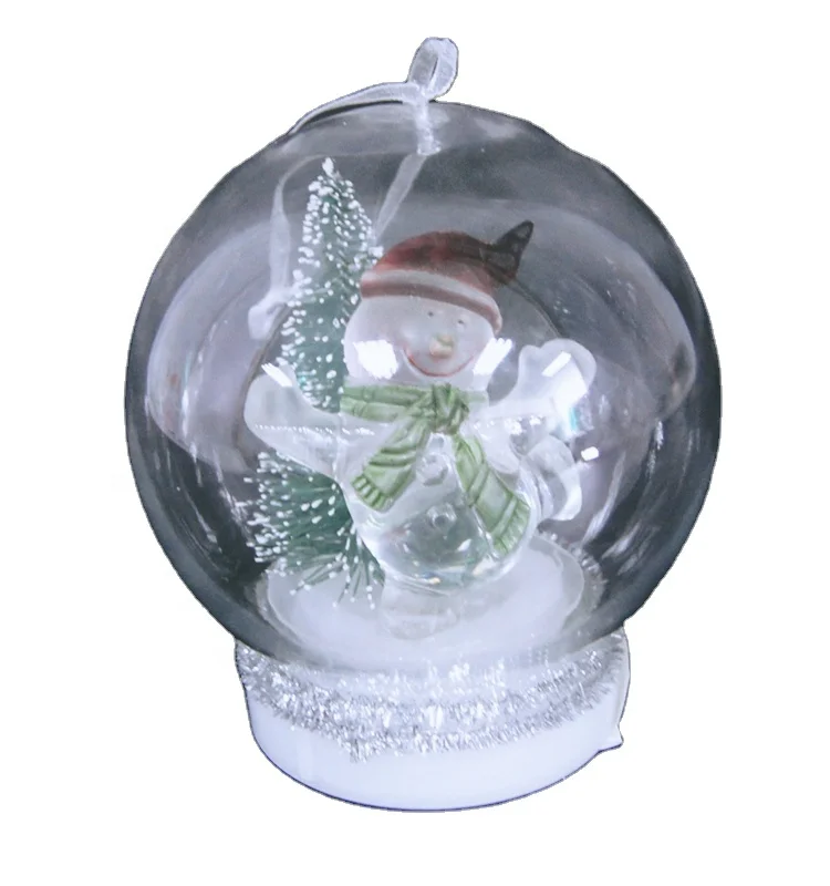 King Need новый стильный пластиковый прозрачный светодиодный светящийся санта с рождественской елкой стеклянный подвесной шар