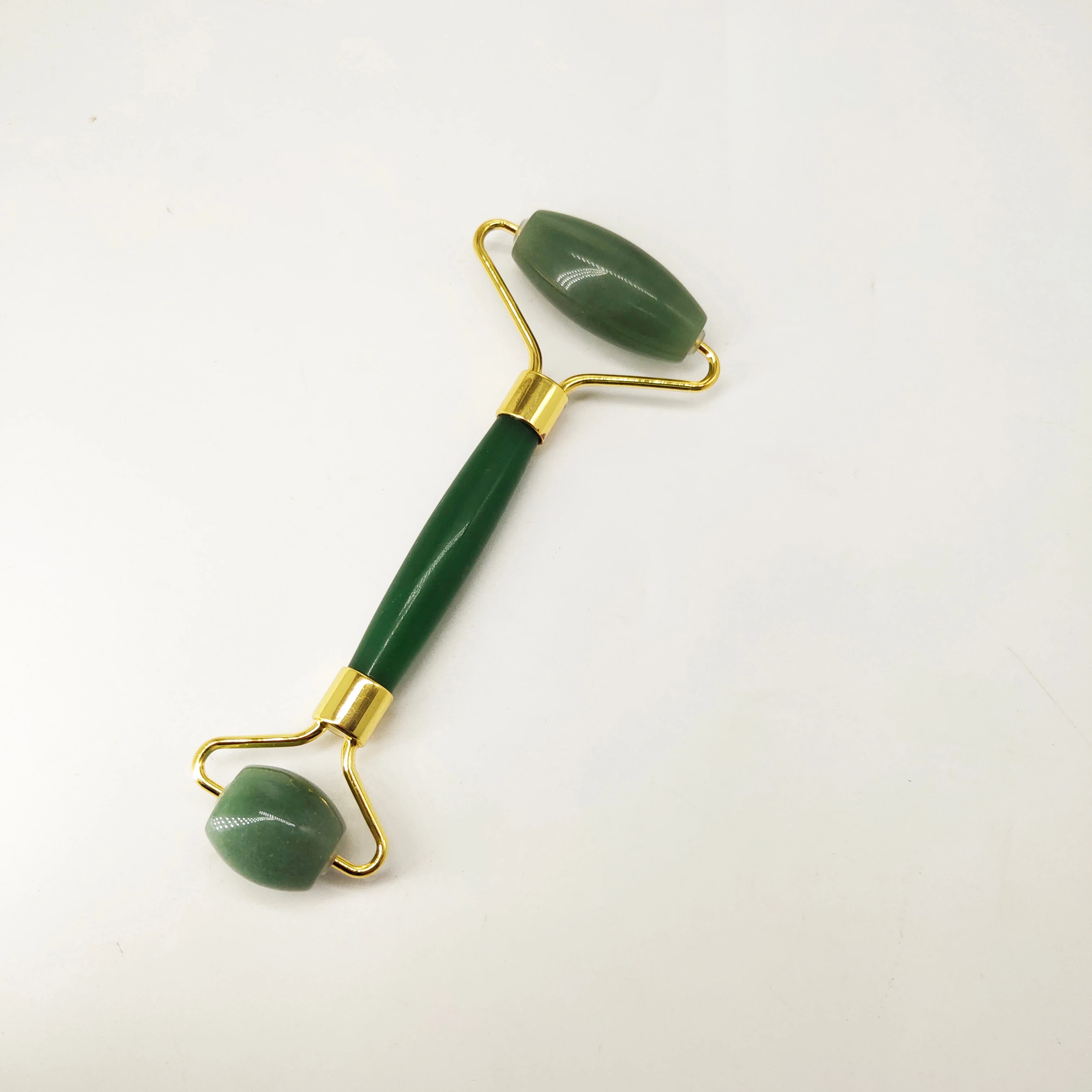 Natural Stone Face Massager Bulk Light Green Jade Roller Custom Logo Xiuyan Jade Facial Roller