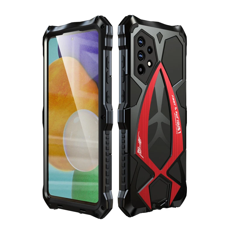 LUPHIE Rosdster Full Body Protective Case for Samsung A52 Heavy Duty Silicone Metal Glass Cover Case for Samsung A72 A52S 4G 5G