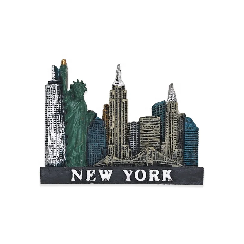 Custom New York Magnetic Refrigerator Decoration 3D Resin Fridge Magnet