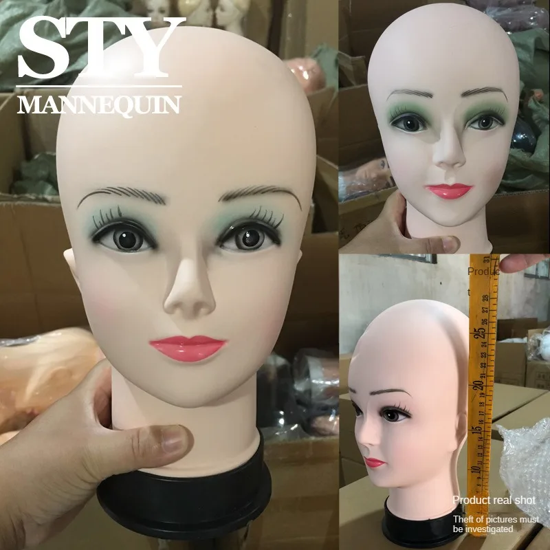 Foam Female  Display Wig Little Bald Hat Display Dummy Head Mould  Trimming Head mannequin head for wig display stand