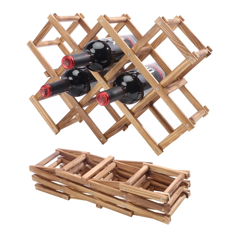 Wood Wine Storage Racks Wine Bottle Stand Holder Display Shelf for Home Kitchen Bar Cabinets Bamboo Wine Rack