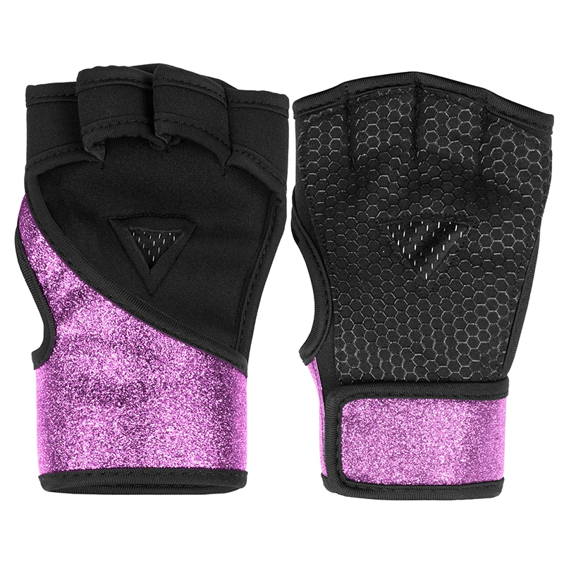 ZJFIT Sequin Weightlifting Half Finger Fitness Palm Fitness Women Gloves Gym Weight Lifting Fitness Gymnastics Grips