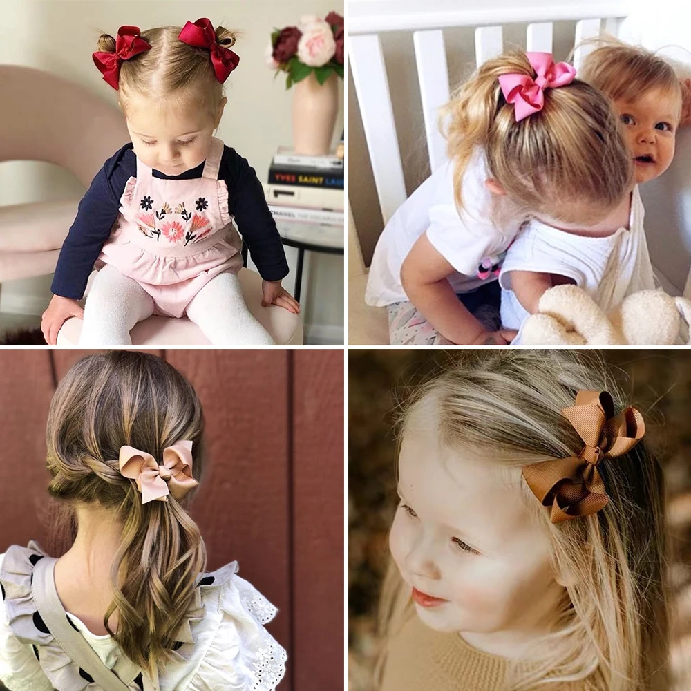 
7210312 Baby Girl 3 inch Hair Bow with Fully Covered Clip Non Slip Toddler Kid Hair Accessories Barrettes Hairpin 