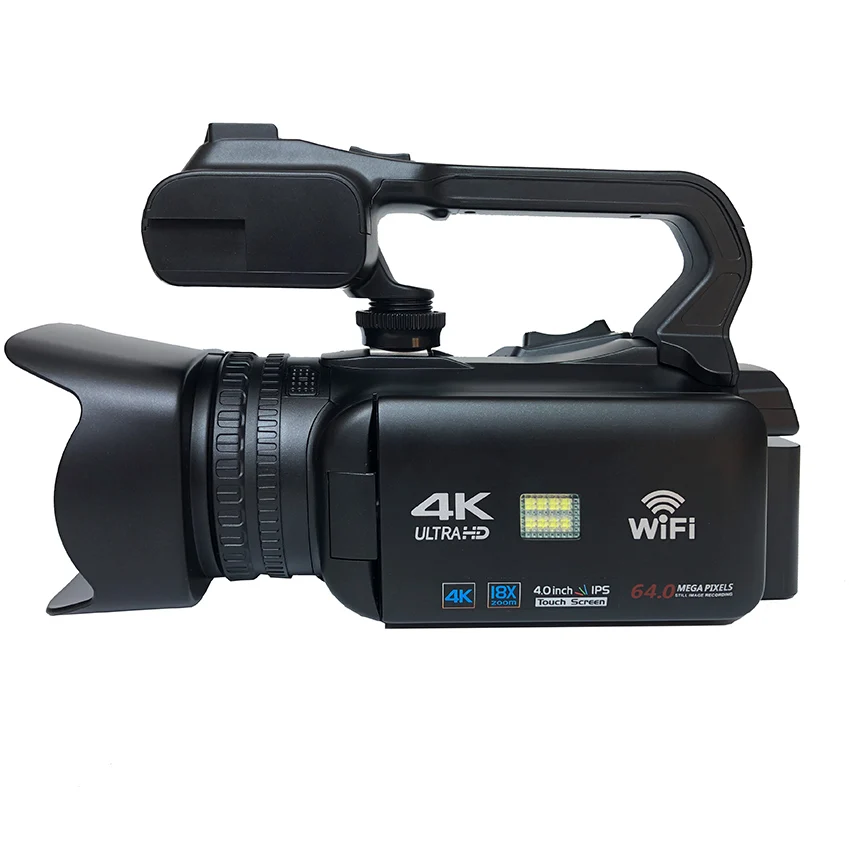 4k видеокамера 64 мп Wi-Fi Веб-камера 4-дюймовый сенсорный экран 18X цифровой зум