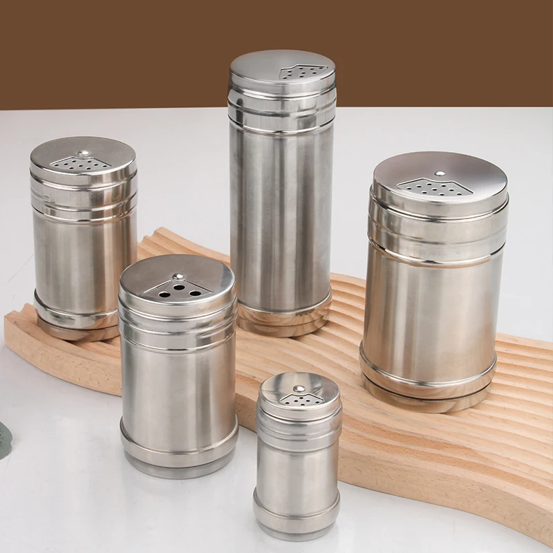 Convenient Design Kitchen Metal Pepper Can Stainless Seel Spice Jar
