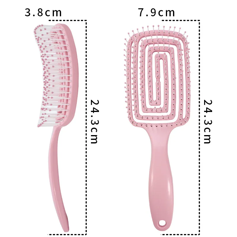 RU Plastic large curved hollow-out massage comb high cranial top fluffy styling comb large wave smooth hair massage comb