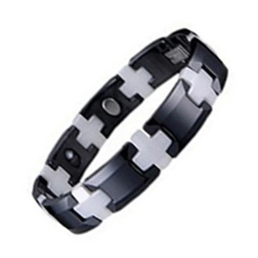 Black White Mens Magnetic Ceramic Bracelets