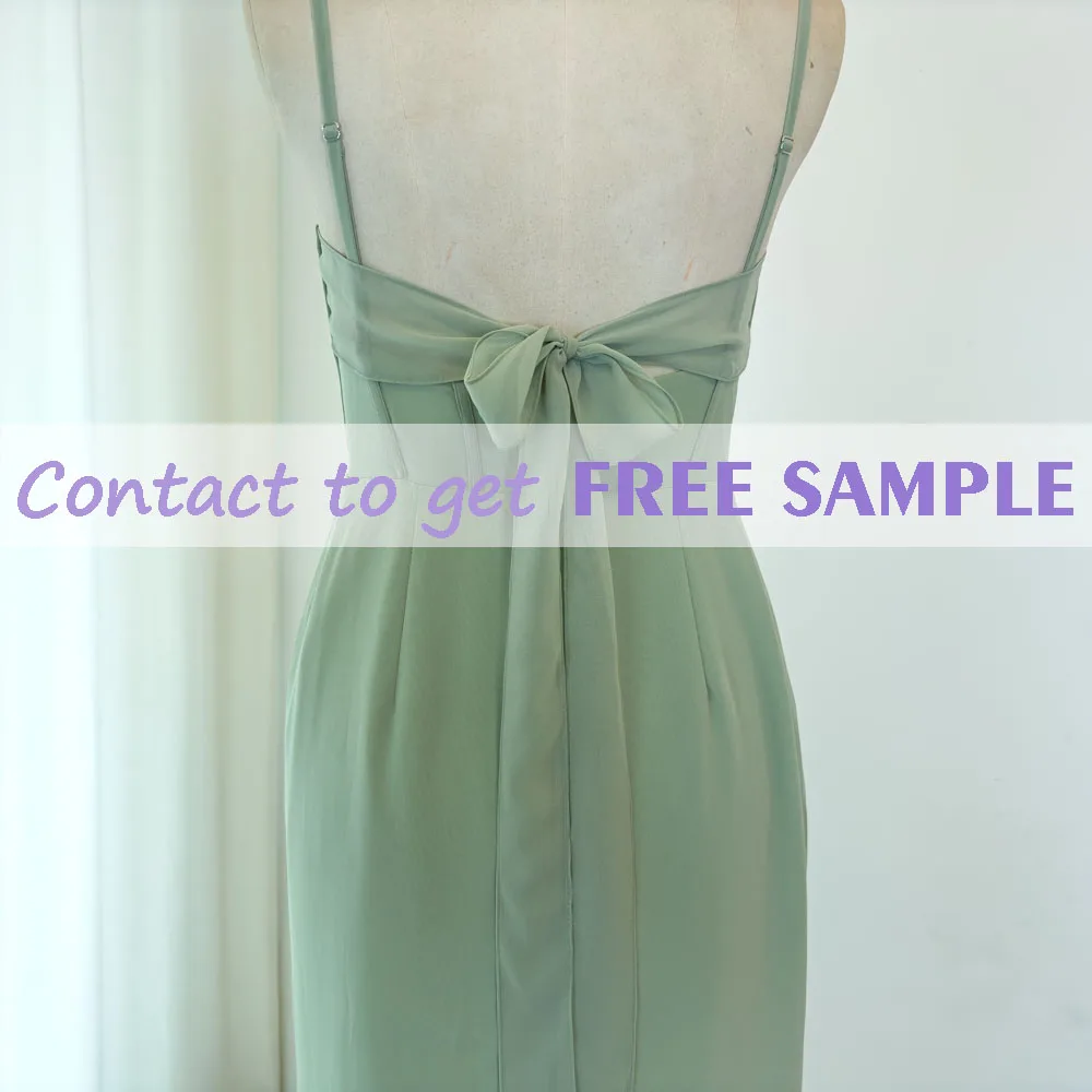 TEENYEE New Arrivals Chiffon slip corseted Floor Length Green Elegant Party Dress Bridesmaid Dresses Wedding