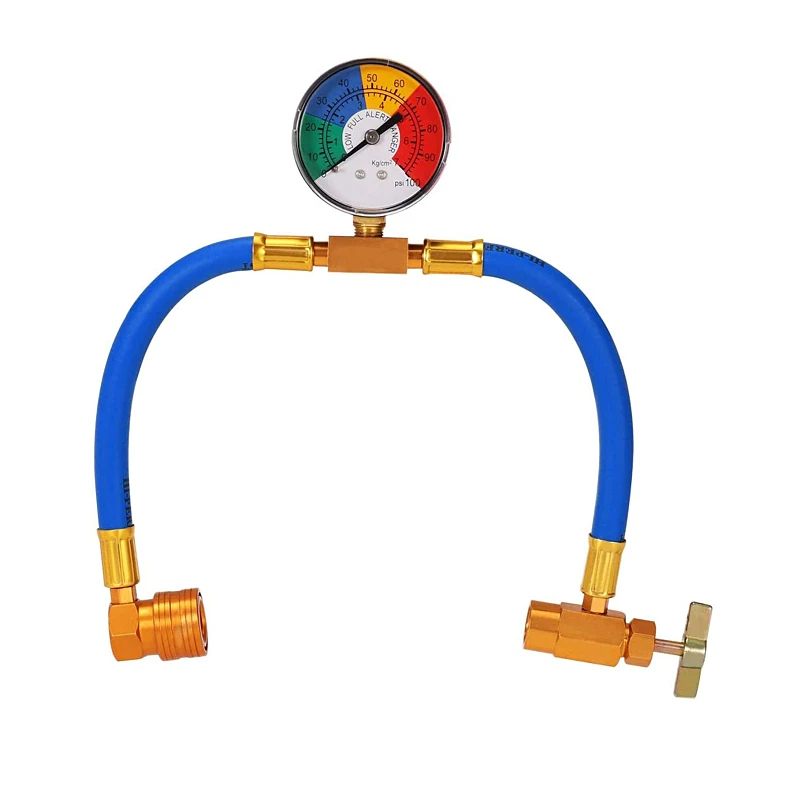 Автомобильный инструмент для зарядки хладагента R134A, шланг для фриона с манометром