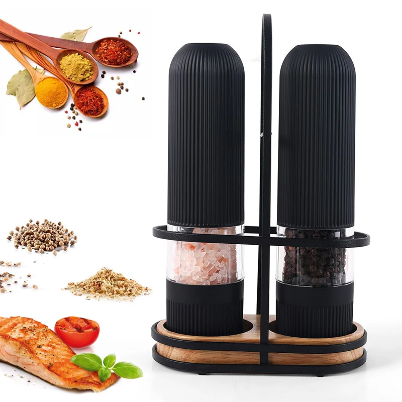 Amazon Hot Sale Salt Pepper Spice Mill Stainless Steel Gravity Automatic Rechargeable Electric Pepper Grinder