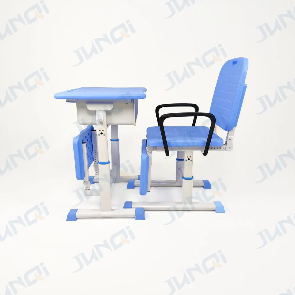 Junqi school furniture design wooden top Lie down student desks and chairs