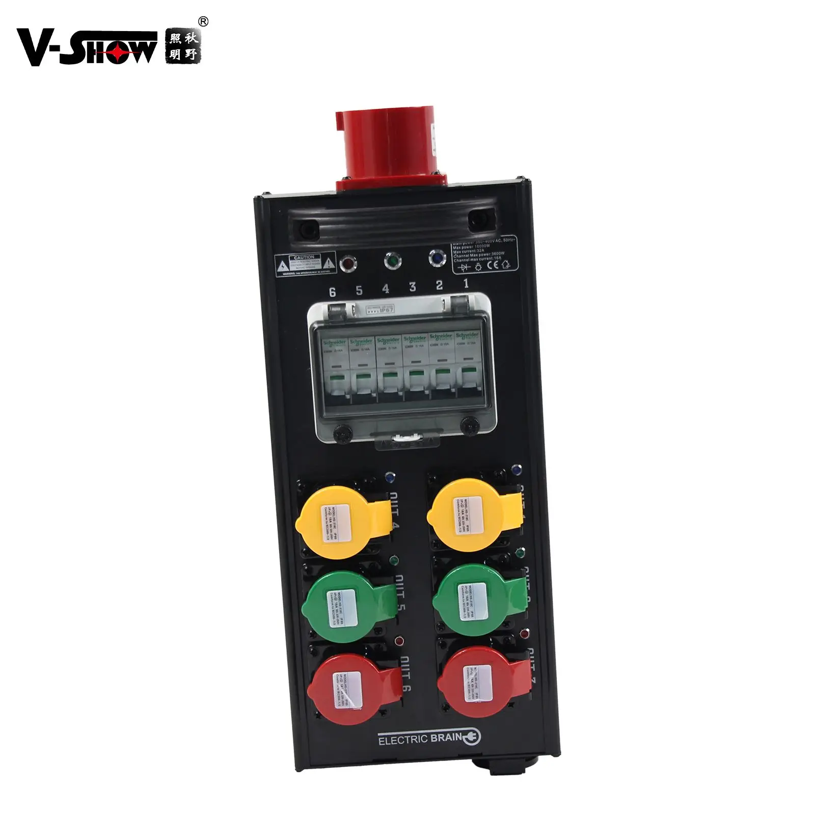 VSHOW 6CH Main input output 200A power supply stage light equipment  power distributor use stage moving head for stage