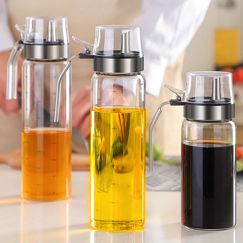 High quality 500ml glass bottle JAR cooking oil soy sauce storage dispenser