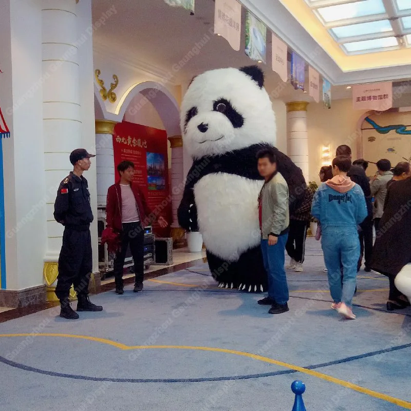 
OEM Custom advertising inflatable cartoon panda costume inflatable Cartoon character Fur Mascots Costumes for party 