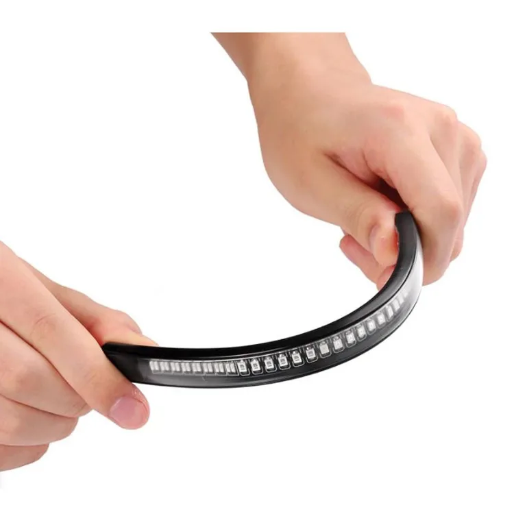 Motorcycle Light Strip Dual Color Waterproof DC 12V Flexible Stop Running Light Turn Signal Brake Tail Strip for Car ATV Niva