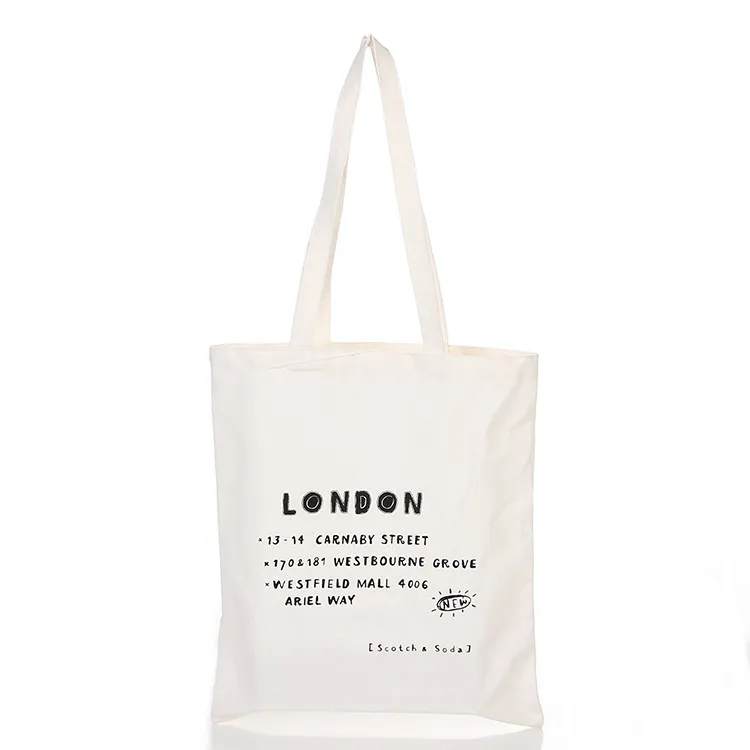 Advertising Custom Reusable Organic Cotton Canvas Promotional Shopping Tote Bags With Custom Logo Printed