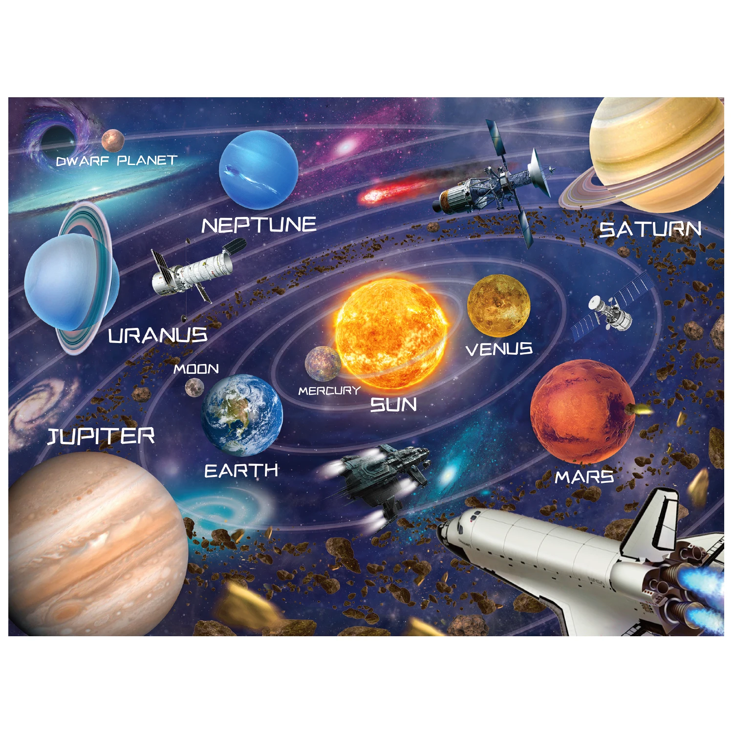 Miniwhale 46pcs solar system custom photo maker puzzles easy to see and handle private label  with jigsaw puzzle gift box