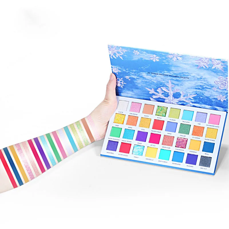 OEM Cosmetics Private Label Shine Waterproof Glitter Eye Shadow Pallets Makeup Neon Eye Shadow Palette