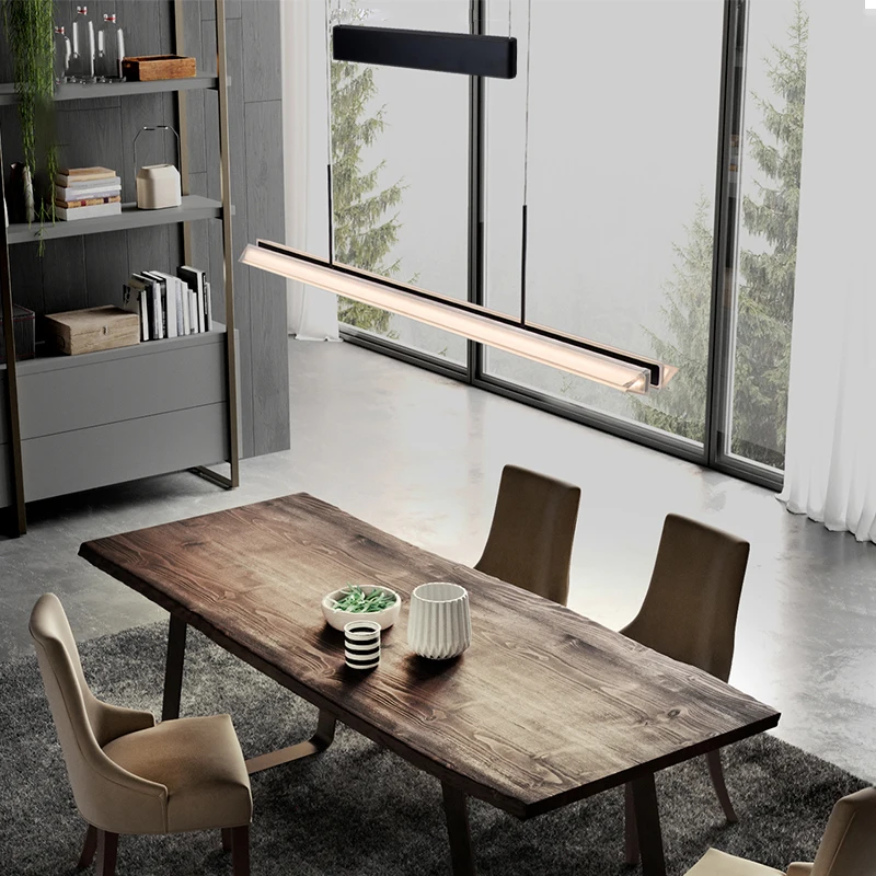 Best-Selling Modern Linear LED Pendant Light - Clear Glass Prism Designer Strip Light, Pendelleuchte for Contemporary Spaces