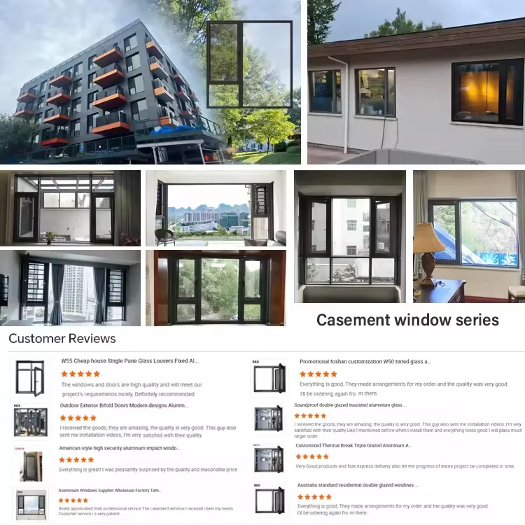 DERCHI NFRC thermal break double glaze energy efficient aluminum casement windows for house villa tilt and turn window