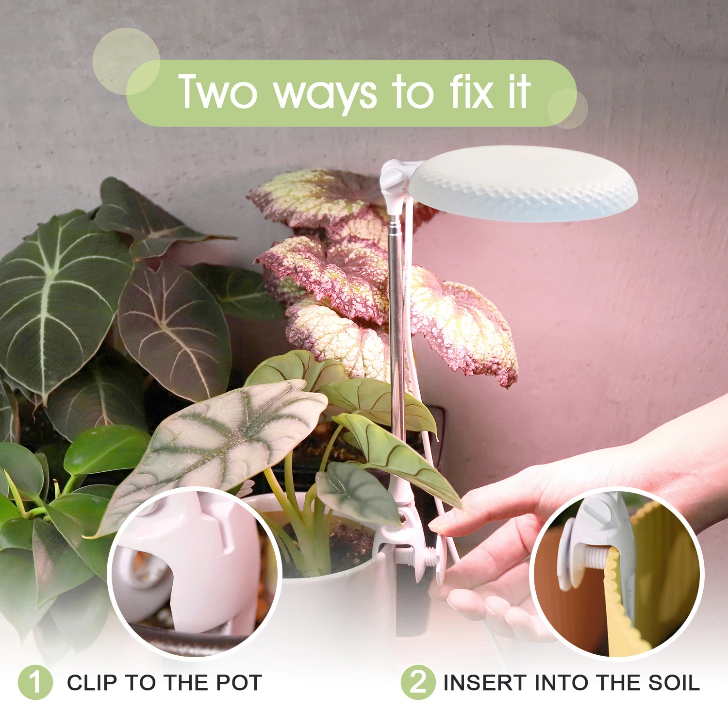 LED Planter mate for indoor plants Ideal LED grow light for white flower pot plants Modern Garden planter indoor home garden