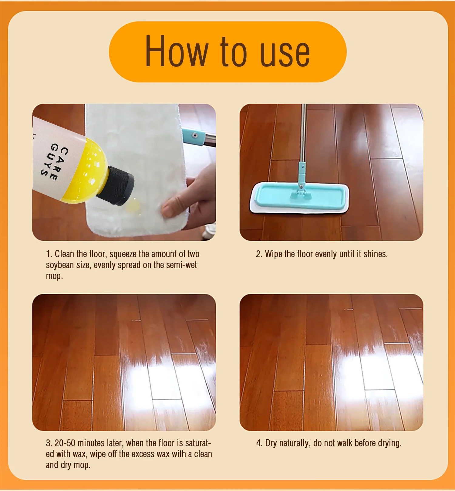 OEM  Wood Floor Polish & Conditioner Beeswax Oil  Hard Wood Cleaner and Polish Furniture Restore polish