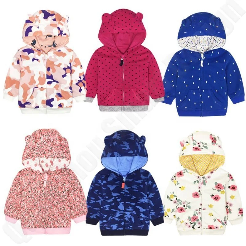 Boys Coat Unicorn Print Hooded Jacket Baby Clothes Outerwear Kids Windbreaker Spring Autumn Jackets 2023 Preemie Baby Clothing