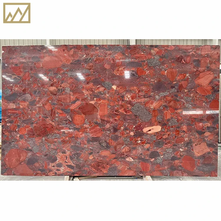 KINGS-WING New Rodhium Granite Slab Cheap Price Red Large Natural Stone Dining Table Slab Kitchen Countertop Granite For Wall