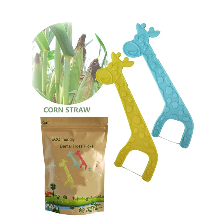 Eco Friendly Animal Design Children Hygiene Nylon Thread Dental Toothpick Dental Floss Pick