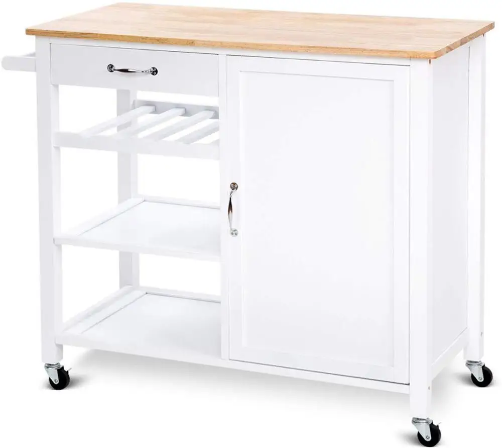 Микроволновая печь, деревенская и сервировочная стойка, многофункциональный остров, Кухонная Тележка, шкаф для хранения, деревянный стол