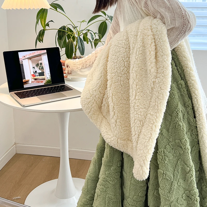 Korean Style double layer Tuscany eco-friendly leisure blanket light luxury soft warm blanket