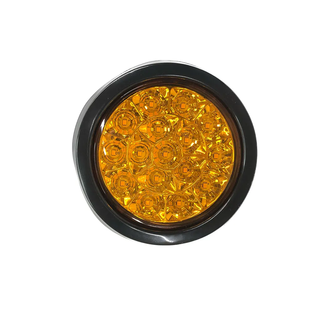 12V 24V 10-30V 4inch round amber red white 16LED tail marker led trailer lights for truck semi para