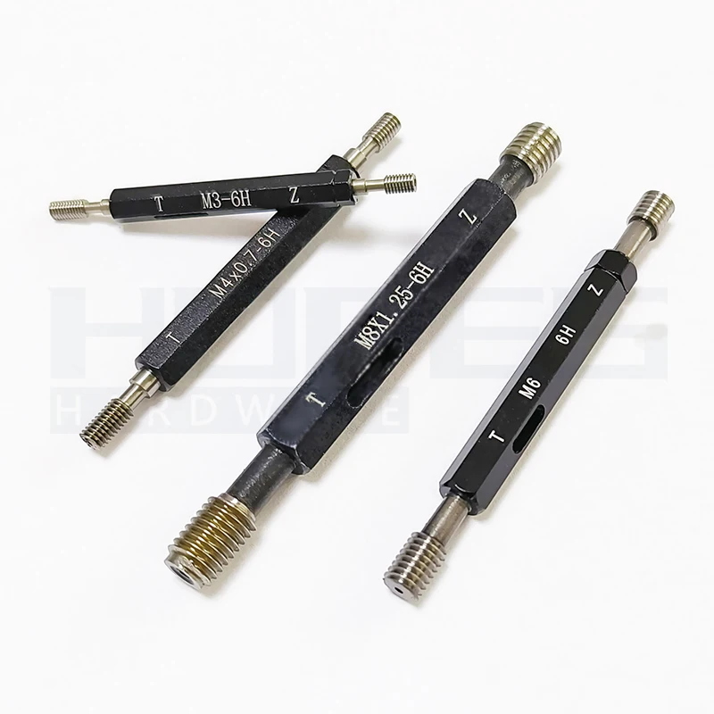 Metric 6H M0.8-M18 Go NoGo Thread Plug Gauge with coarse fine pitch for ISO DIN GB female thread nut inspection tools