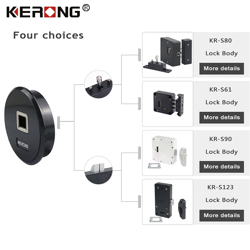 KERONG Electronic Keyless Smart Biometric Fingerprint Safe Cabinet Lock for Gym Sauna Storage Locker