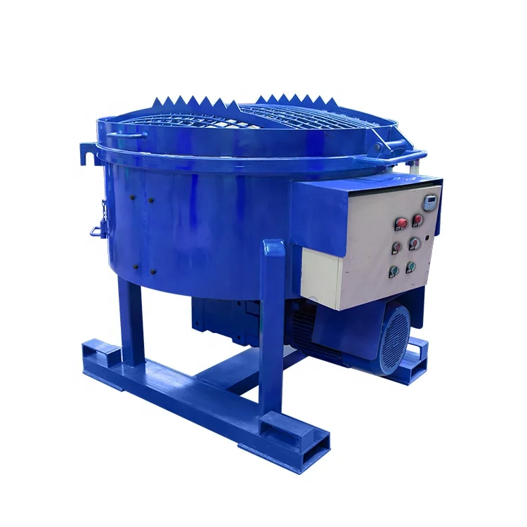 500kg Comfortable feeding height 1300mm cement refractory pan mixer machine