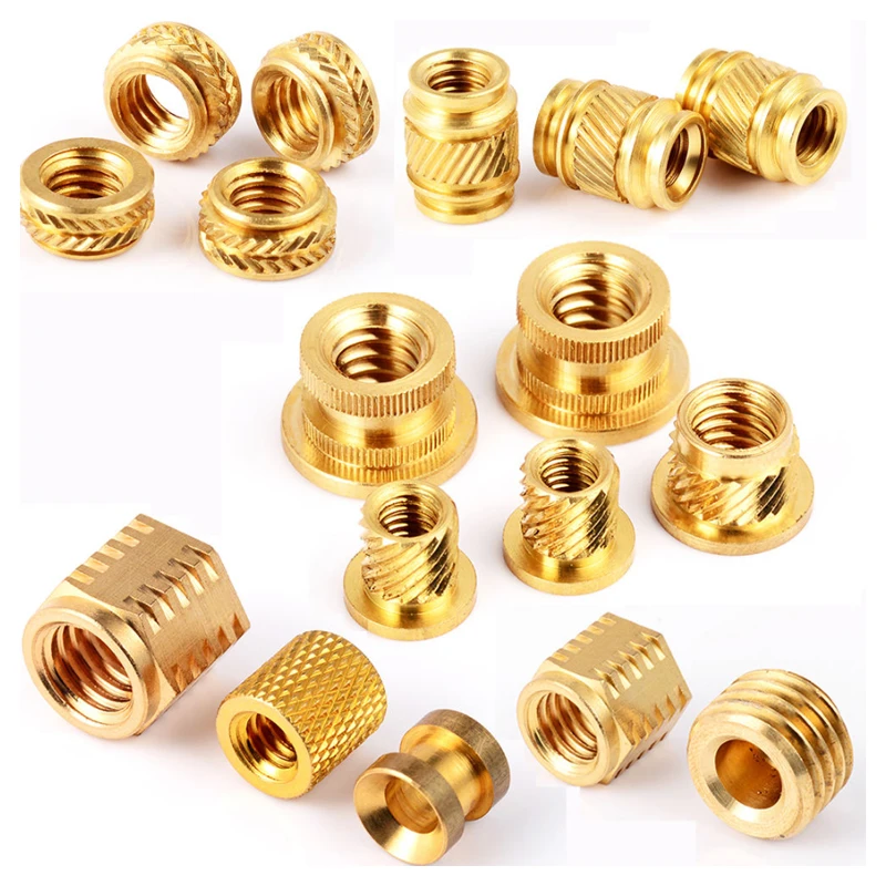 High Quality M2 M3 M4 M5 M6 M8 Lock Plastic Staking Rivet Smooth Copper Heat Set Hex Round Thread Knurled Brass Insert Nut