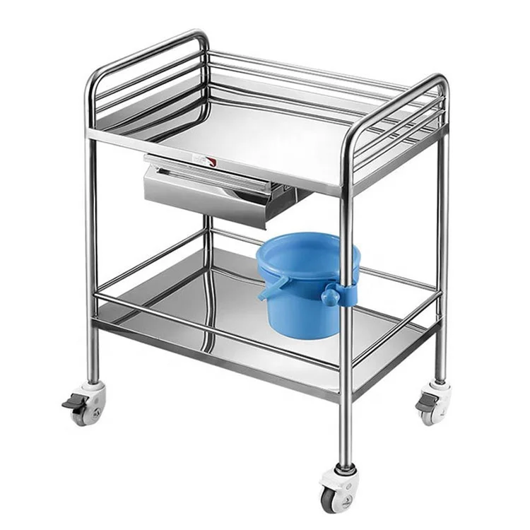 
Agent price SUS Stainless steel emergency instrument cart hospital trolley 