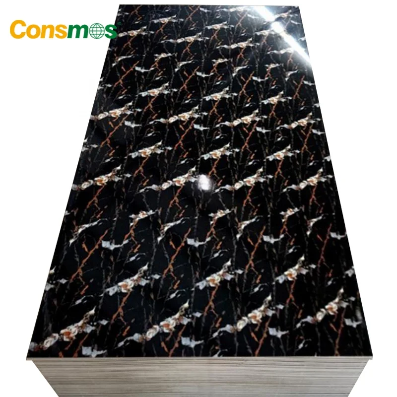 Hot Sale 1220mm*2800mm High Gloss Interior PVC UV Marble Sheet Wall Panel for Decoration