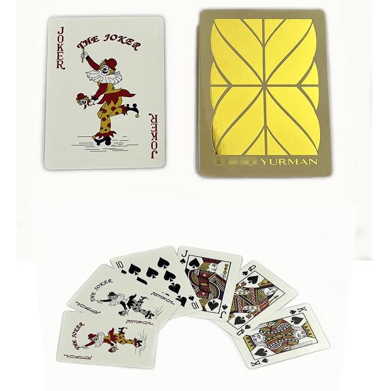 Custom Foil Gold Logo Printing Paper Playing Poker Game Cards For Education Entertainment Brand Advertising