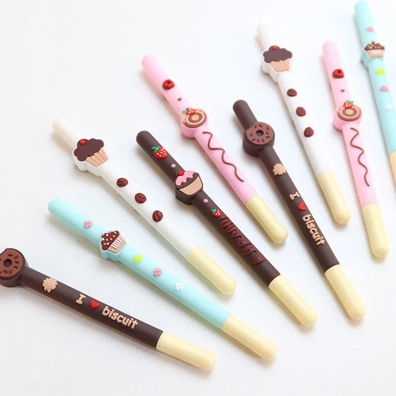 Wholesale Korean Fruit Shape Gel Pen Student School Stationery Custom Plastic Silicone Kids Cartoon Pen