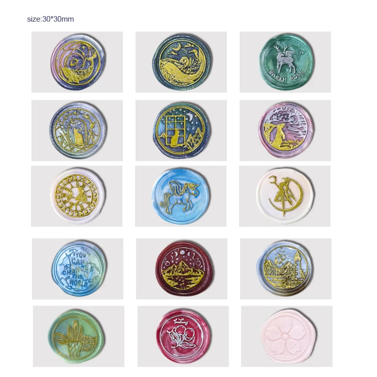 Sealing Wax Stamp Set Christmas Vintage for Festival Wedding Invitation Wax Seal Stamp