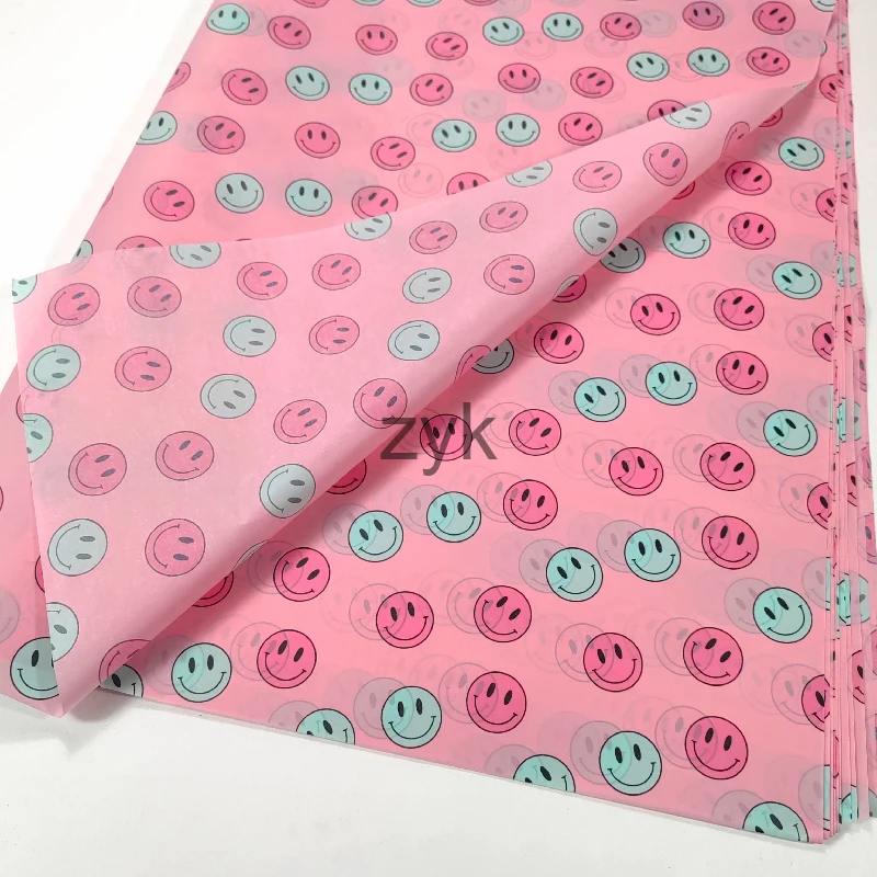 Cute Smiling Face Paper Crafts for Clothing & Shoes Packaging Wholesale 50x70 cm Perfect Gift Packaging handicraft in Stock